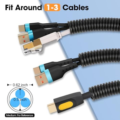 50 FT Wire Loom 1/2 Inch, Split Wire Loom Tubing Wire Conduit, Wire Protector Tubing – Black - color: 1/2" x 50ft-Black