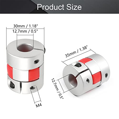 Fielect Shaft Coupling 12.7mm to 12.7mm Bore L35x30D Flexible Coupler Joint for Servo Stepped Motor - size: 12.7mm to 12.7mm Bore L35x30D