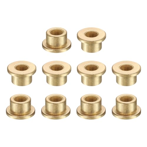 uxcell 10Pcs Flange Sleeve Bearings, 6mm Bore x 10mm OD x 8mm Length, Self-Lubricating Sintered Bronze Bushings - size: 6mm Bore x 10mm OD x 8mm Length