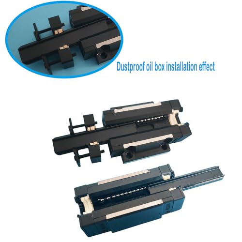 HGH45CA Linear Slider Block, 2pcs 45mm HG45 Square Bearing Slider Block with 2 Sets HV45 Self-Lubricating Dust-Proof Oil Box Dustproof Accessories for Guideway Rail as CNC Kit Part Replacement - size: HGH45 Block With KK oil box