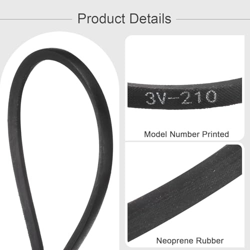 uxcell 3V210 Rubber V Belt 21" Length x 0.38" Width x 0.31" Thick, Industrial Power Transmission Belt - size: 3V210