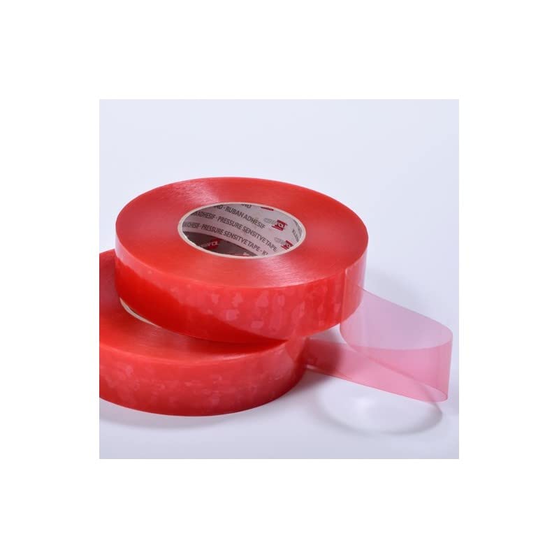 Double Sided Red Liner Tape, Kilr Red Thin High Bond Clear Acrylic Mounting Tape for Industrial, Sign, Automotive & Plastic Bonding, Strong Adhesive (0.23mm x 3/4" x 165 FT)