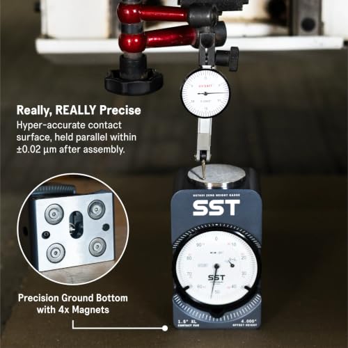 SST Z-Block Precision Height Presetter, 4.000" Reference Height Gauge for CNC Mills & Manual Machines, Oversized 1.5" Contact Pad, Magnetic Base Setup Block for Accurate Tool Height Setting
