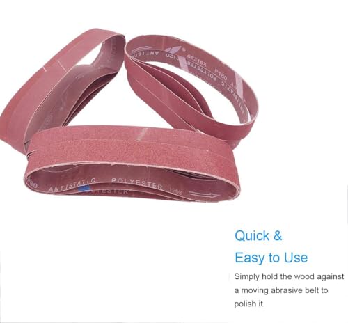 18 Pack 1-1/2 x 30 Inch Sanding Belts for Pipe Tube Polisher Sander- 3 Each of 60 80 120 150 240 400 Grit Aluminum Oxide Sander Belts (1-1/2" x 30")