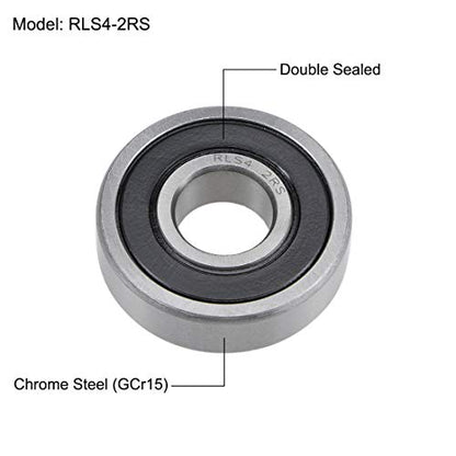 uxcell RLS4-2RS Deep Groove Ball Bearings 1/2-inch Inner Dia 1-5/16-inch OD 3/8-inch Bore Double Sealed Chrome Steel Z2 - size: 1/2"x1-5/16"x3/8"