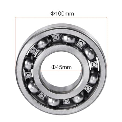 uxcell 6309 Deep Groove Ball Bearings 45x100x25mm Chrome Steel, Open Type - size: 45x100x25mm