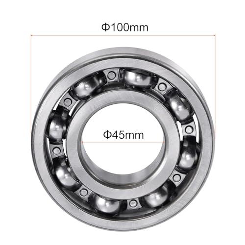 uxcell 6309 Deep Groove Ball Bearings 45x100x25mm Chrome Steel, Open Type - size: 45x100x25mm