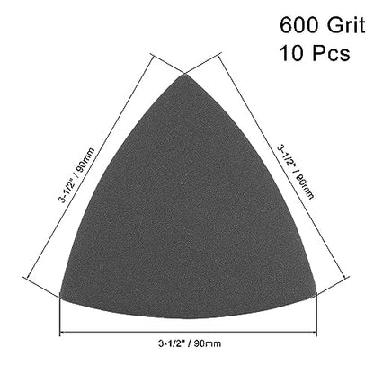 Silicon Carbide Triangular Sandpaper fit 3-1/2" Oscillating Multi-Tool Use 600Grit 10pcs - style: 600 Grit 10pcs