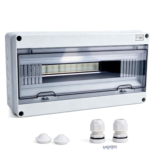 18 Way Circuit Breaker Box, Waterproof Distribution Protection Box - color: HT, size: 18 Way 370x110x210 MM