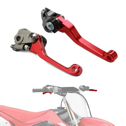 Motorcycle Brake Clutch Lever Pivot Levers Set Adjustable CNC for CRF250R CRF450R 2007-2025 CRF250RX 2019-2025 CRF450RX 2017-2023 CRF450RWE Dirt Bike Red - color: Red