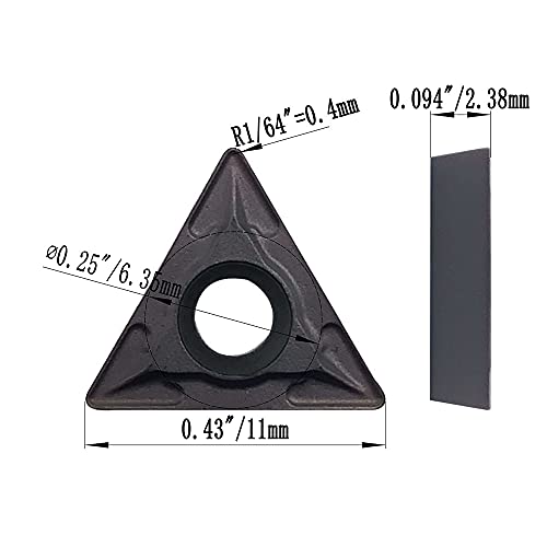 20pcs Carbide turnning Inserts TCMT21.51 TCMT110204 Carbide Insert for Lathe Turning Tool Holder for Steel,Stainless Steel - style: 20pcs TCMT110204 grey