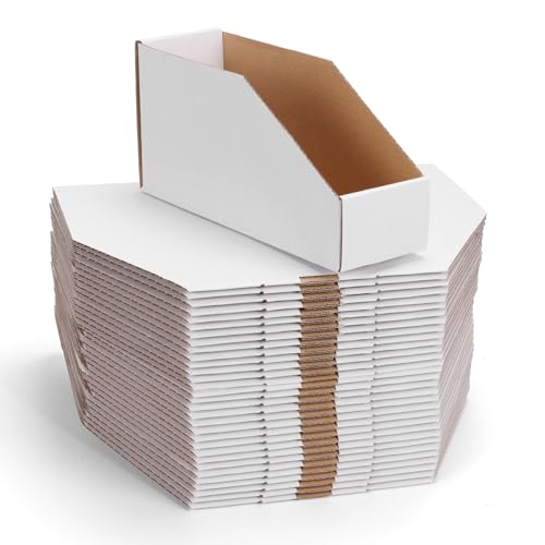 ZBEIVAN Cardboard Storage Bins Boxes 35 Packs 9.4x3x4.5 Inches, Easy Assembly Pantry Organizer Bins for Shelf, White - color: White, size: 9.4x3x4.5 inch