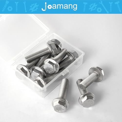 M10 x 100mm 4Pcs Flanged Hex Head Bolts, M10 x 1.5 Bolts, Flange Hexagon Head Screws, 304 Stainless Steel, Bright Finish, Metric Fully Thread - size: M10 x 100mm(4PCS)