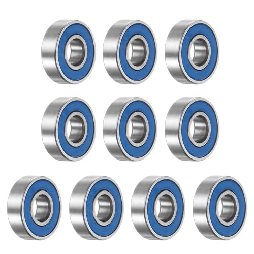 uxcell 10pcs 695-2RS Miniature Deep Groove Ball Bearings 5x13x4mm Rubber Sealed Bearings for TRX4 1/10 RC Cars Trucks, 3D Printer, P6 (ABEC 3) - color: Blue, size: 5x13x4mm