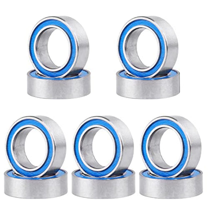 RC Ball Bearings 10-Pack Bearing Steel and Double Rubber Sealed Miniature Deep Groove Ball Bearings (5x8x2.5mm) - size: 5x8x2.5mm