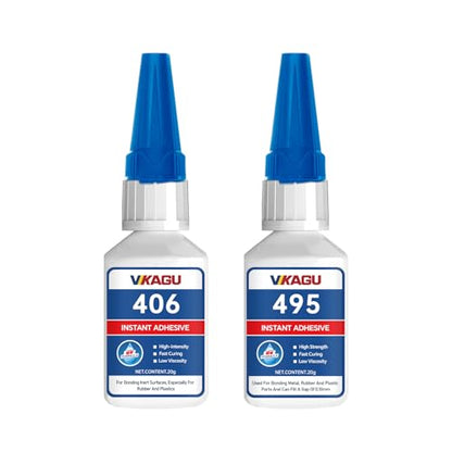 406 & 495 Super Glue Instant Adhesive 20g Suitable for Plastic Rubber,for Flexible and Porous Materials 2 Pack - size: 406 & 495, style: 2 Pack