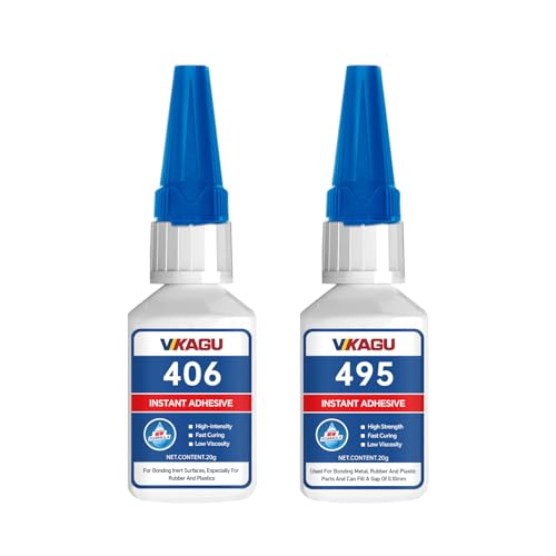406 & 495 Super Glue Instant Adhesive 20g Suitable for Plastic Rubber,for Flexible and Porous Materials 2 Pack - size: 406 & 495, style: 2 Pack