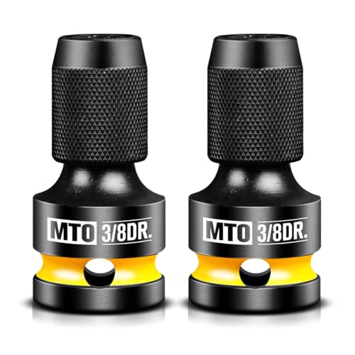 MTO 3/8-Inch Square Drive to 1/4-Inch Hex Socket Adapter, 2PCS Quick Release Impact Bit Holder, for Impact Wrench Ratchet, CR-MO - size: 3/8" Drive