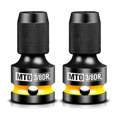 MTO 3/8-Inch Square Drive to 1/4-Inch Hex Socket Adapter, 2PCS Quick Release Impact Bit Holder, for Impact Wrench Ratchet, CR-MO - size: 3/8" Drive