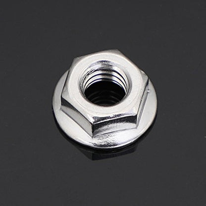 1/4-20 Serrated Flange Hex Lock Nuts Locknuts, Stainless Steel (304) 18-8, Bright Finish, Pack of 50 - color: Silver, size: 1/4-20