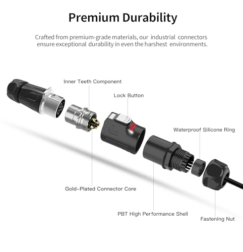 CNLINKO LP-24 24 Pin Circular Connector IP68 Waterproof Mating Plug Set - size: 24-Pin