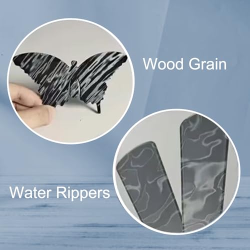 Double Sided Smooth Flexible PER Spring Steel Plate Effect Sheet for Bambu Lab A1 Mini, Smooth Water Ripples+Wood Grain Spring Steel Build Plate 184x184mm for Bambu Lab A1 Mini 3D Printer - color: Water Ripples+Wood Grain