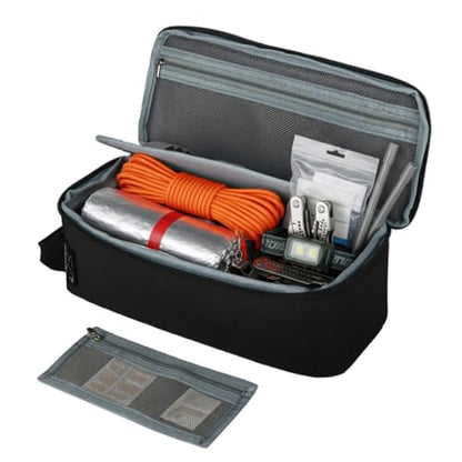 12.6" Heavy Duty Small Tool Bag Pouch for Men with Multiple Pockets,Black - color: Black