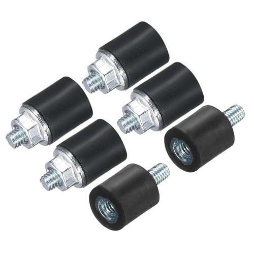 uxcell 6pcs M3x6mm Rubber Isolator Mounts with Studs 8x8mm - size: VD-D8*H8, M3*6
