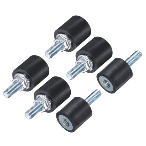 uxcell 6pcs M5x15mm Rubber Isolator Mounts with Studs 15x15mm - size: VD-D15*H15, M5*15