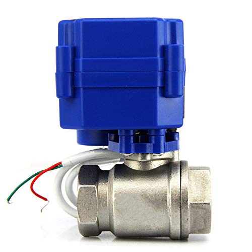 U.S. Solid 3/4" Motorized Ball Valve - NSF Certified 304 Stainless Steel, 9-24V DC 2-Wire Reverse Polarity, Full Port Electric Ball Valve for Potable Water & Home Brewing - size: 3/4 inch