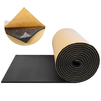 FONUNO Neoprene Foam Padding with Adhesive Closed Cell Foam, Black - color: Black, size: 12" Wide x 59" Long x 1/4" Thick