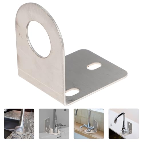 Angoily 1 Set Faucet Bracket, Wall Mounting Rack 1/2 Inch L Bracket Wrench Sink Holder Mounts, Undermount Sink Support Wall Plate Holder with Screws