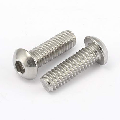 #6-32 x 1/2" Button Head Socket Cap Bolts Screws, Stainless Steel 18-8 (304), Bright Finish, Allen Hex Drive, 100 PCS - size: 6-32 x 1/2"