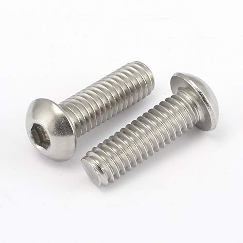 #6-32 x 1/4" Button Head Socket Cap Bolts Screws, Stainless Steel 18-8 (304), Bright Finish, Allen Hex Drive, 100 PCS - size: 6-32 x 1/4"