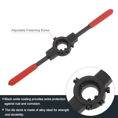 uxcell Die Stock Handle Wrench, for Metric M3-M4 (Metric) / 1/8"-5/32" (UNC/UNF) / 20mm OD Round Dies, 20mm x 5mm Threading Die Holder with Plastic Handle - size: M3-M4