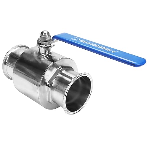 DERNORD 4 inch Tri-Clamp Clover Ball Valve Stainless Steel 304,PTFE Lined. (4 inch Tube OD) - size: 4 inch Tube OD