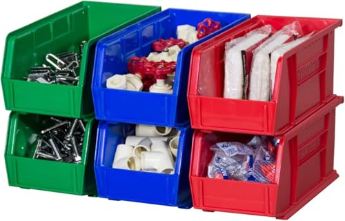 Akro-Mils 30230 AkroBins Plastic Hanging Stackable Storage Organizer Bin, 11-Inch x 5-Inch x 5-Inch, Green, 12-Pack - color: Green