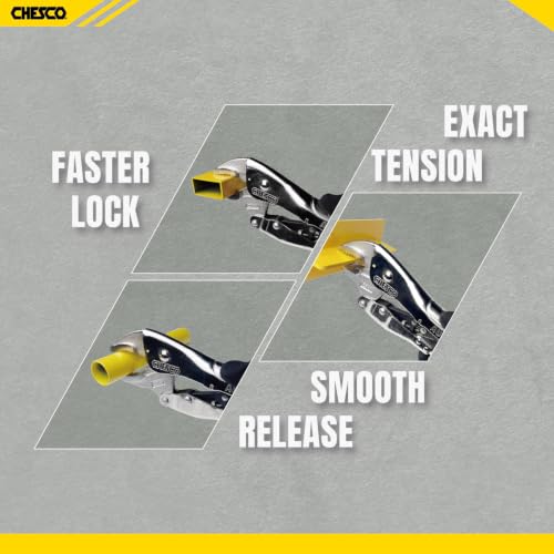 CHESCO 10" Curved Jaw 4th Gen Self-Adjusting Locking Pliers, One-Hand Auto-Lock Design, Heavy-Duty Cr-V Steel Professional Hand Tool for Automotive, Plumbing & DIY - size: 10 Inch