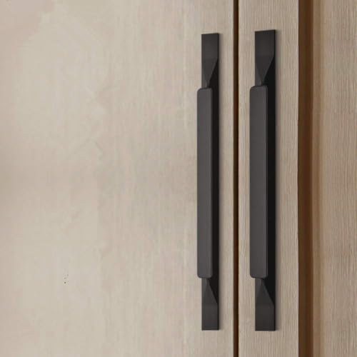 Kitchen Cabinet Pulls - Black Cabinet Handles - 5 Pack Long Cabinet Hardware for Drawers Dresser Furniture Pulls (3.78 inches Hole Center - 6.3 inches Length) - size: 3.78 inches Hole Center - 6.3 inches Length