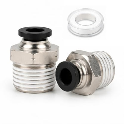 Unykora 1/4" OD x 3/8" NPT Pneumatic Push to Connect Fittings, 20-Pack - size: 1/4"OD x 3/8" NPT