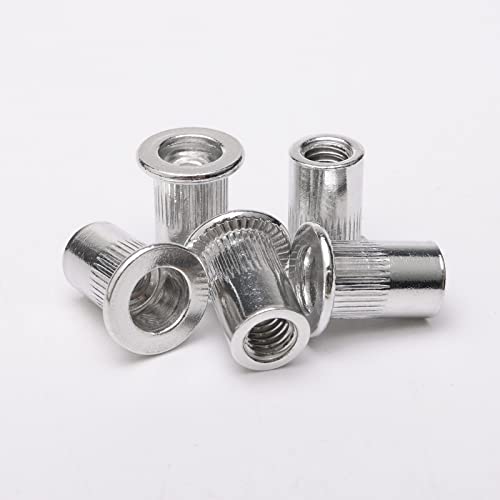 100Pcs M6 6 mm Aluminum Rivet Nuts, Blind Insert Nuts - size: M6