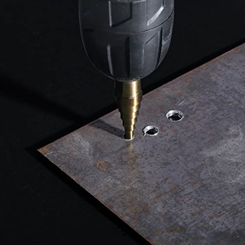 5PCS HSS Titanium Step Drill Bit Set for Metal Unibit - size: 5PCS Set