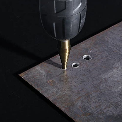 5PCS HSS Titanium Step Drill Bit Set for Metal Unibit - size: 5PCS Set