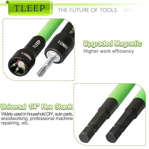 150mm 10mm Magnetic Nut Driver Set for Impact Drill, 1/4" Hex Shank - size: I.10mm