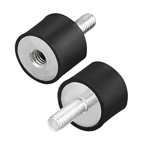 uxcell M6 Male Female Rubber Mounts, Shock Absorber, for Motor Generator Compressor Garage Reverse Osmosis Pump Impact Air Generator Car Bobbins, D20mmxH15mm 4pcs - size: M6*16 D20*H15