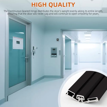 MorningRo 1 Pcs 83" Aluminum Continuous Hinge for Door, Black - color: Black