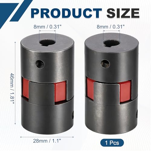 MECCANIXITY Flexible Coupling Coupler Set 5/16" to 5/16" L050 L-Jaw - size: 5/16" to 5/16"