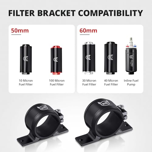 EVIL ENERGY 50MM Fuel Filter Mounting Bracket, Fuel Pump Clamp Holder 2PCS - size: 50mm