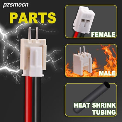 20 Sets/80 Pcs JST HY 2.0mm 2 Pin 22AWG Silicone Connector Kit - size: 2-Pin, style: JST-HY