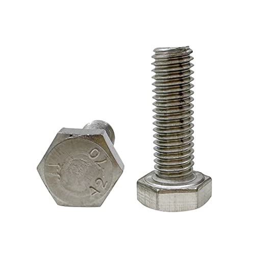 M8 Hex Bolt, M8-1.25 x 35mm Hex Head Screw Bolts, 304 Stainless Steel, Fully Threaded, Plain Finish, Hex Tap Bolts 10Pcs (M8x35mm) - size: M8x35mm